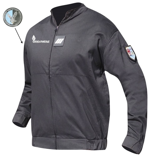 Blouson 4S Gendarmerie noir imprimé blanc