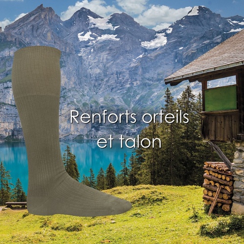 Chaussette mi bas coton outre-mer kaki