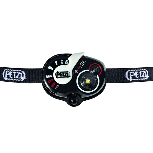 Lampe frontale de secours E+Lite noir avec sifflet d'alerte - 50 Lumens Petzl