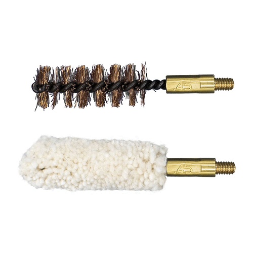 Lot de 2 brosses de nettoyage combinées pour arme calibre .45""/11,43 mm