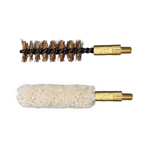 Lot de 2 brosses de nettoyage combinés pour arme calibre .40"/10 mm