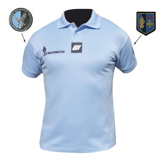 Polo  bleu gendarmerie homme allégé manches courtes