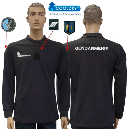 Polo manches longues GENDARMERIE cooldry