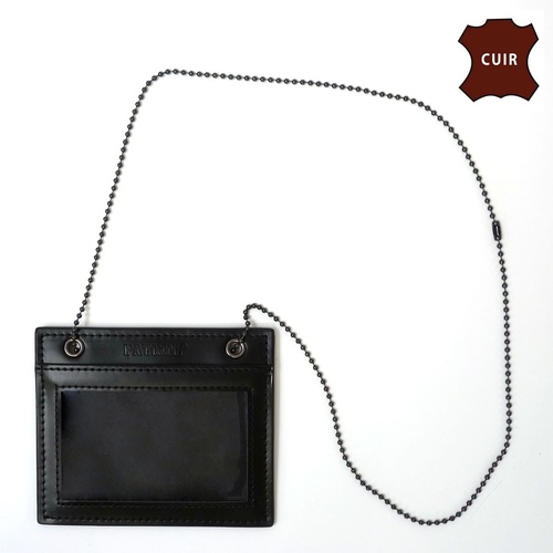 Porte carte en cuir avec chaîne